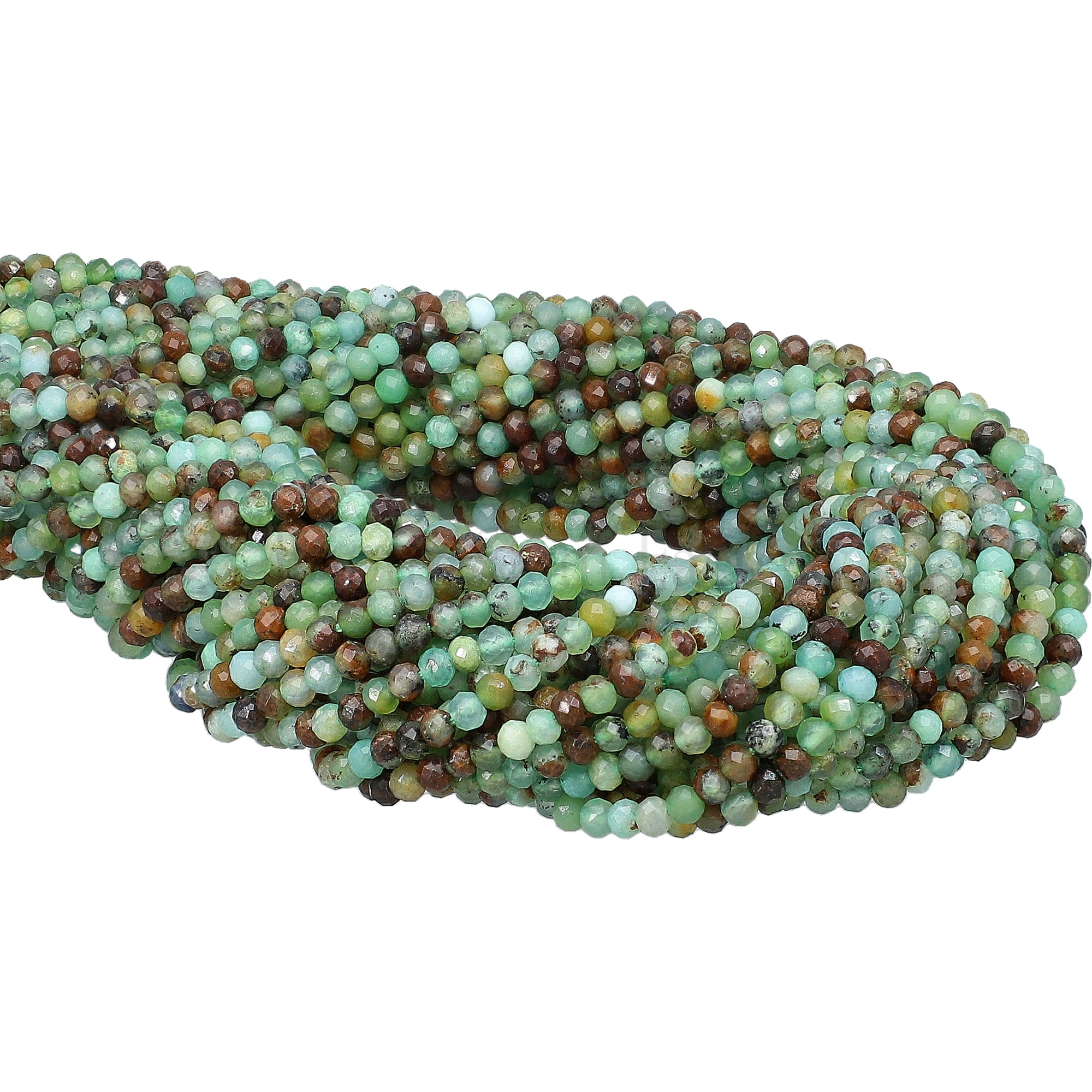 Chrysoprase Faceted Round Beads
