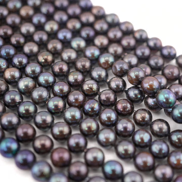 5MM peacock pearl round beads