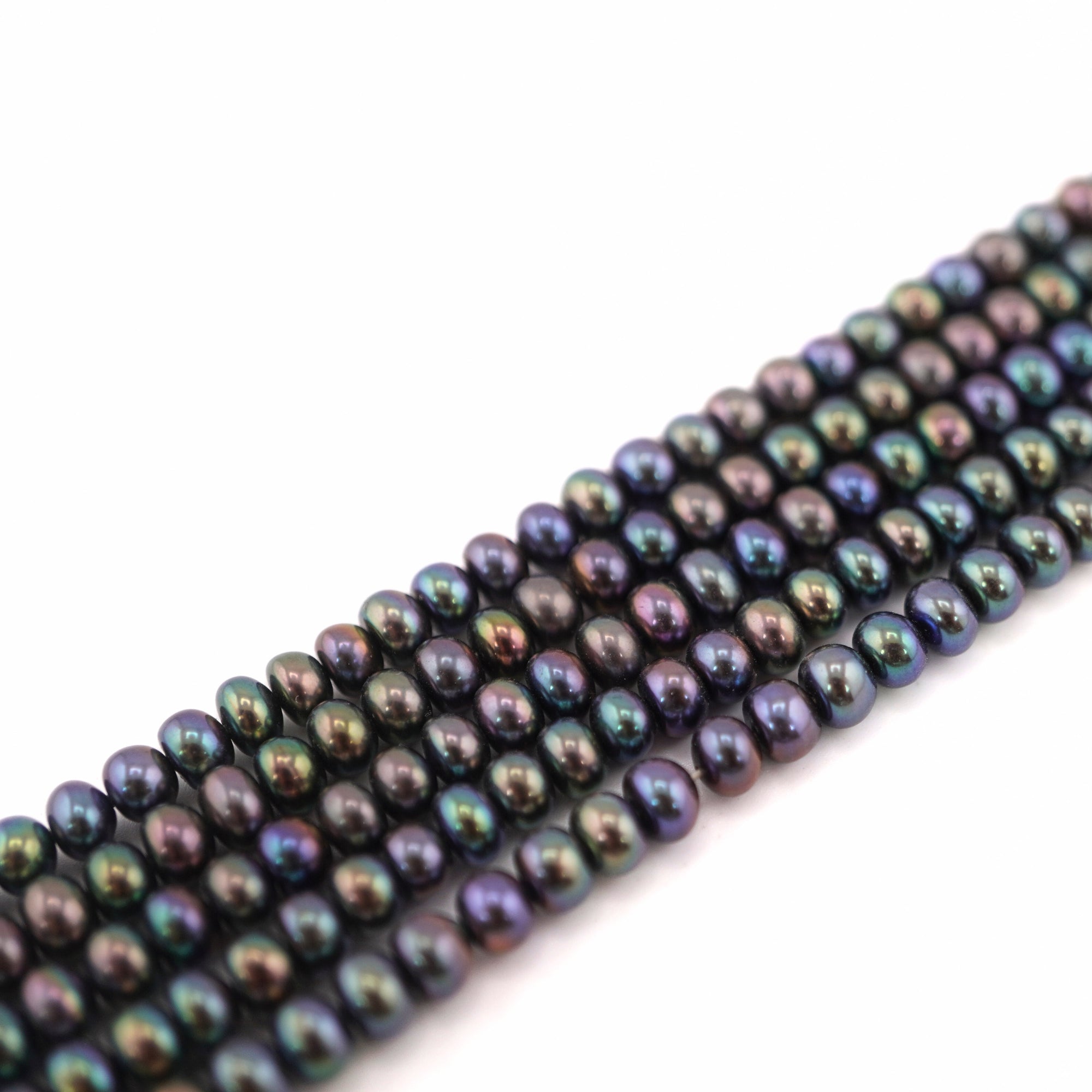 5x3 - 4x3 MM Peacock Button Pearl Beads
