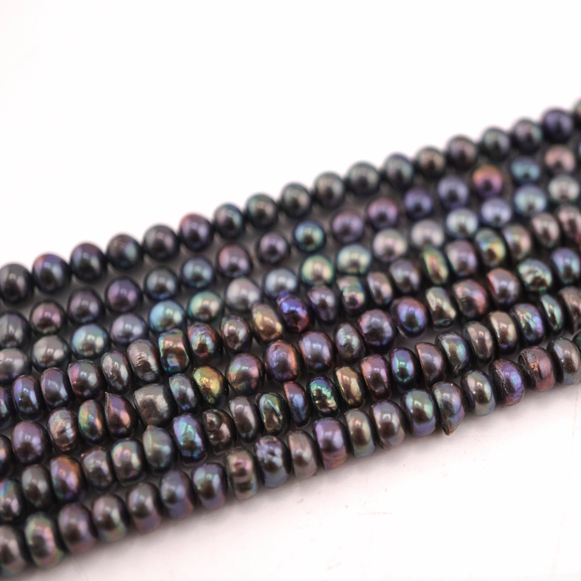 5x3 - 5 MM Peacock Button Freshwater Pearl Beads