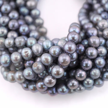 6mm ink black pearl beads