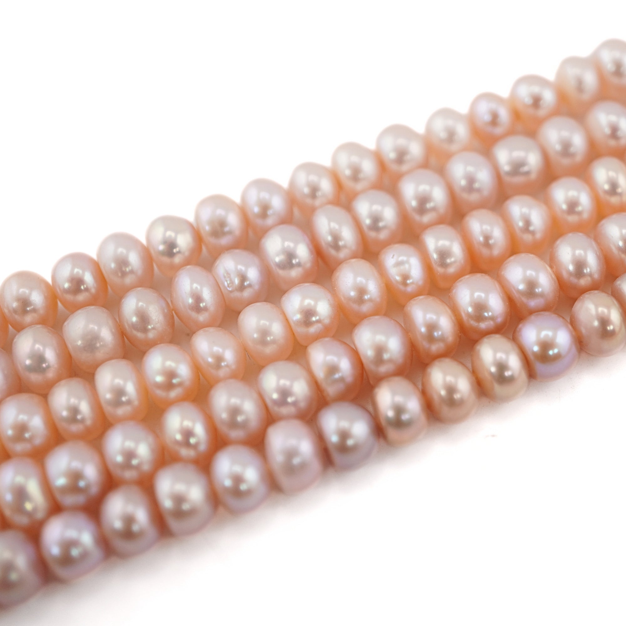 7x5 - 6x4 MM Peach Button Beads for Jewelry