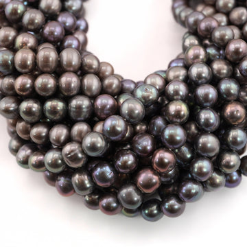 7x6 MM Peacock Round Freshwater Pearls Wholesale