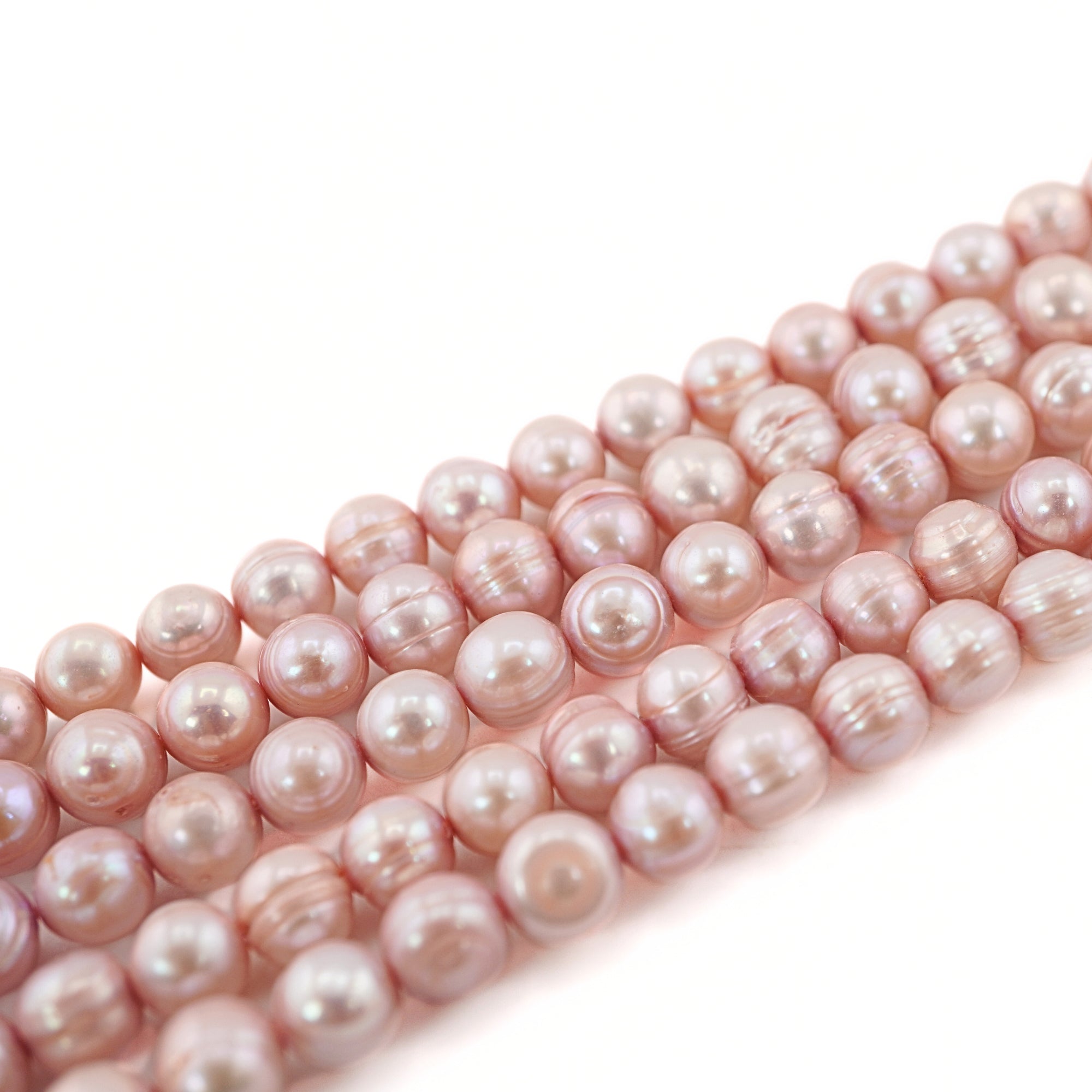 7x6 MM Raspberry Freshwater Pearls Bulk for Jewelry
