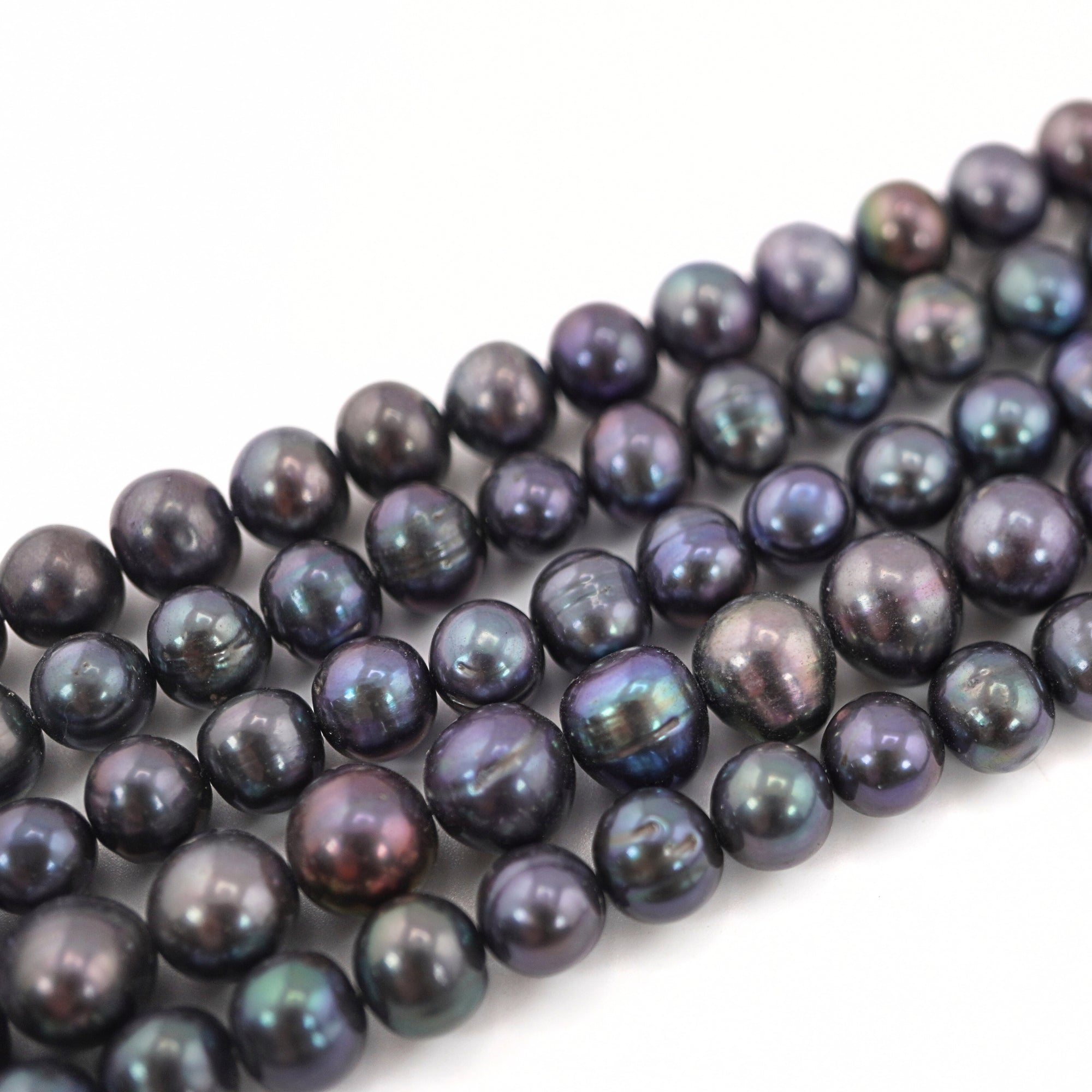 9x8mm peacock freshwater pearl beads