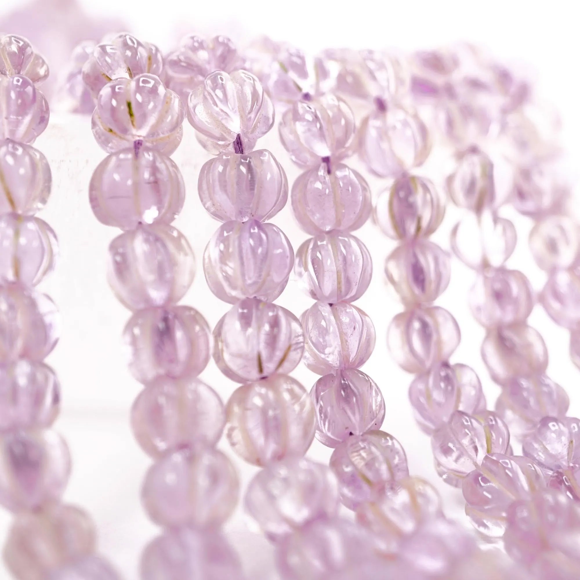 Amethyst Faceted Pumpkin Shape Gemstone Strand Beads