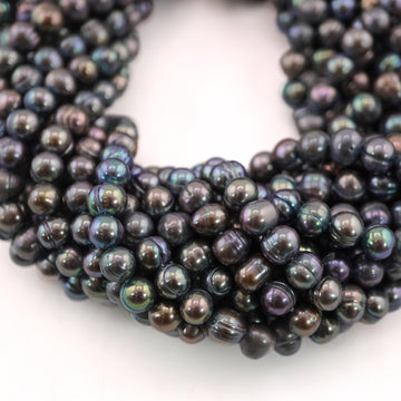 Cultured freshwater pearl beads peacock