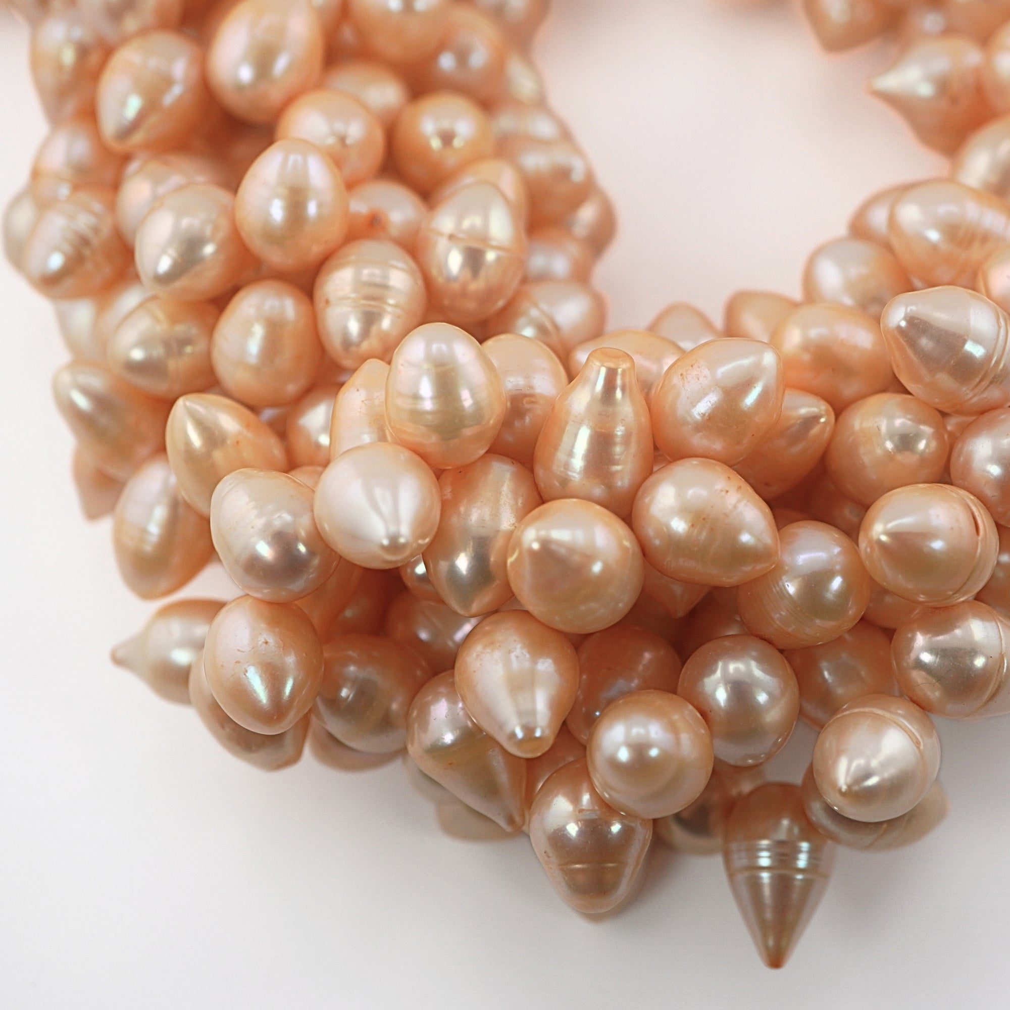 12 x 9 MM Golden Drop Freshwater Pearls Beads