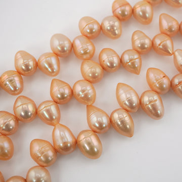 12 x 9 MM Golden Drop Freshwater Pearls Beads