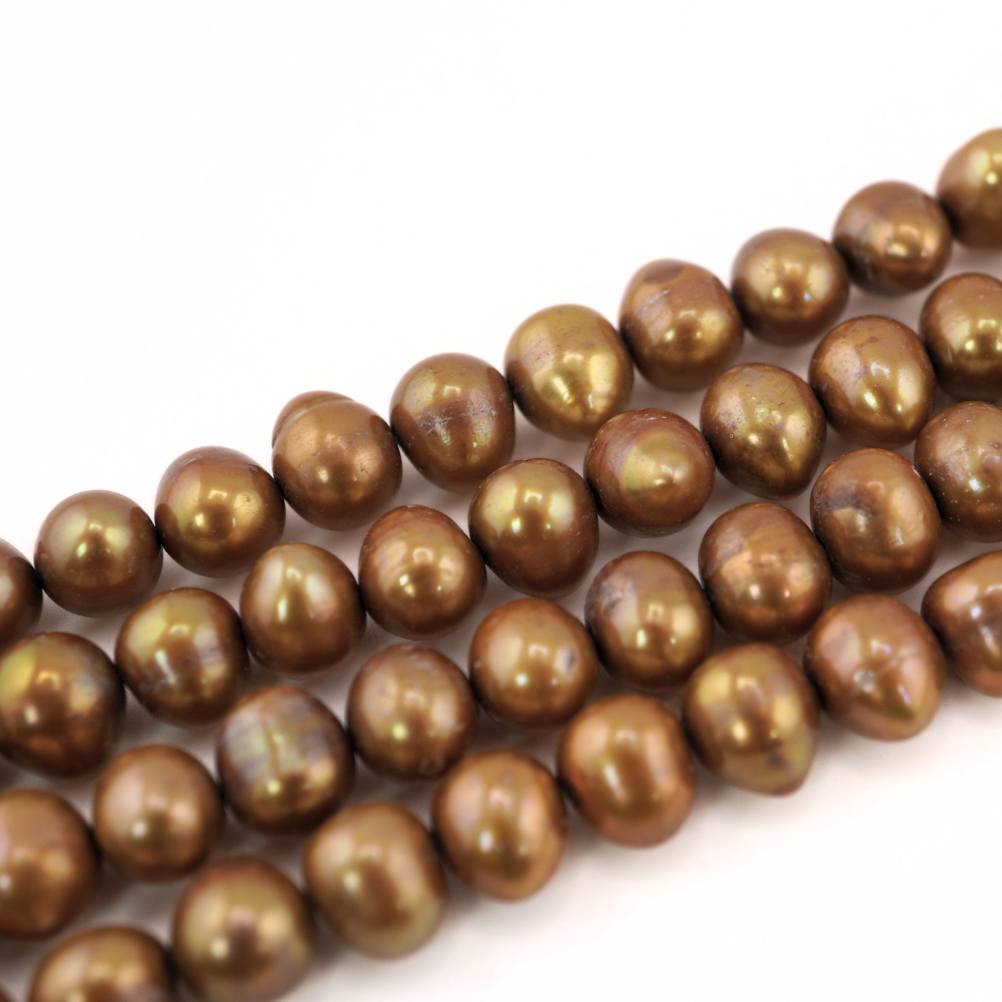 Golden Pearl Beads for Jewelry