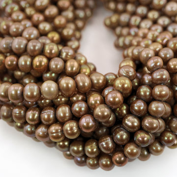 Golden pearl beads for handmade jewelry