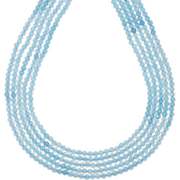 2.5 MM Multi Shaded Aquamarine Faceted Round Beads