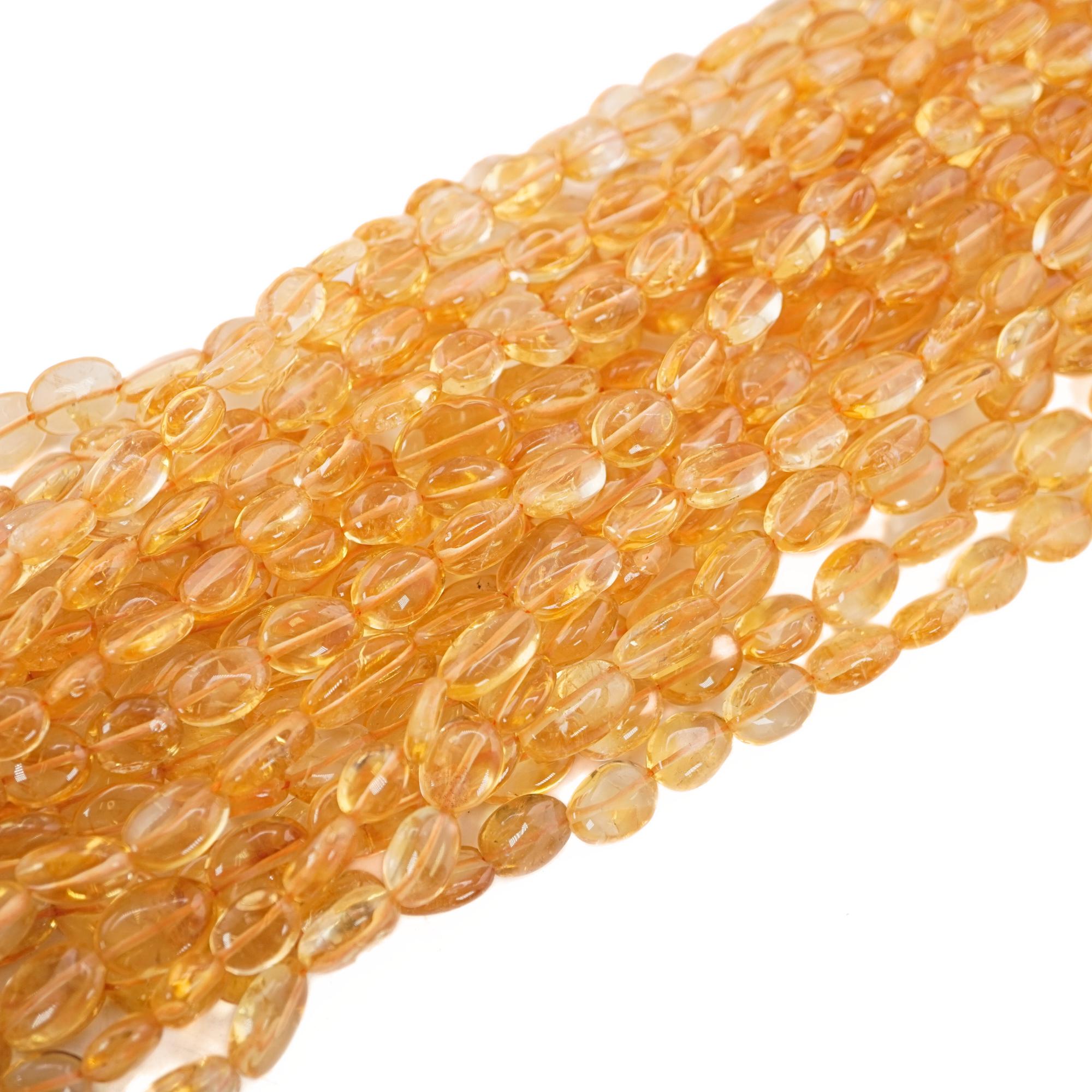Citrine Smooth Oval Shape Gemstone Strand Beads