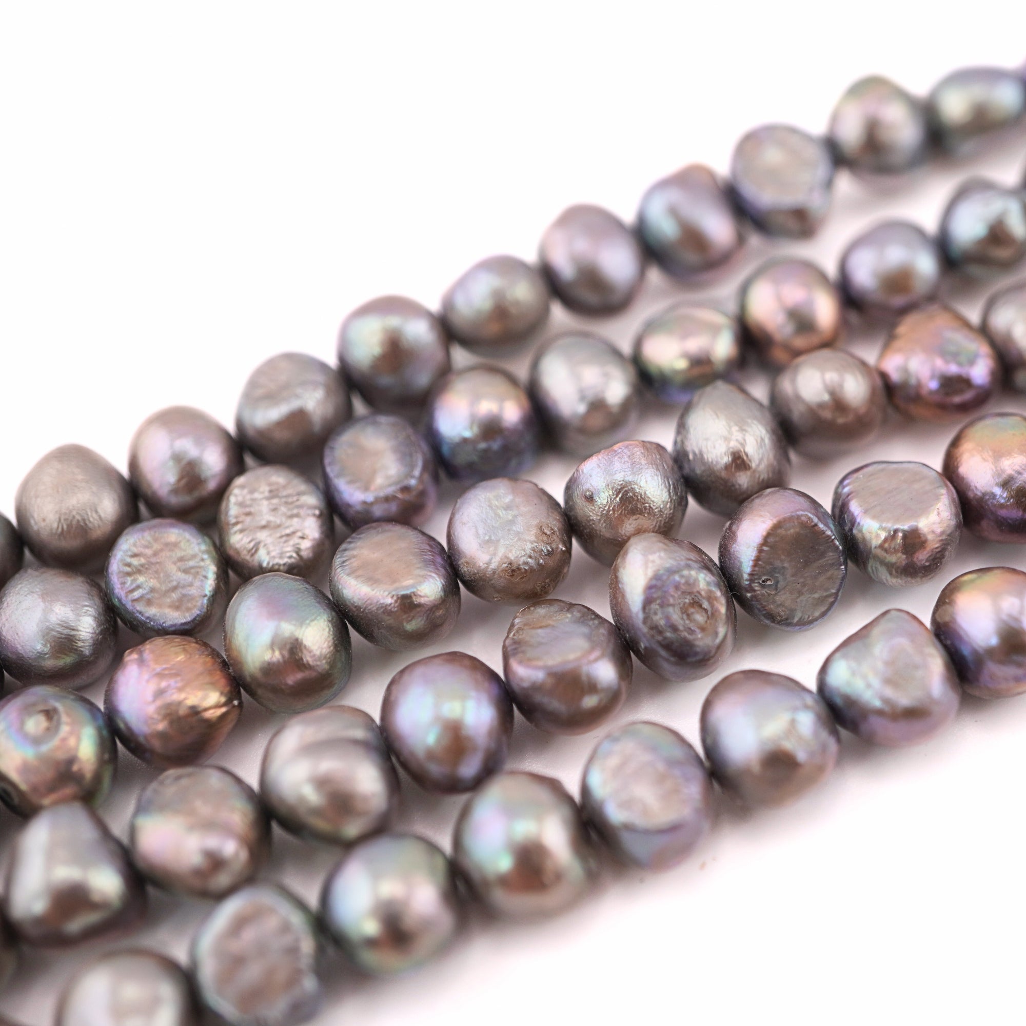 Loose Baroque Freshwater Pearl Strands in Peacock Shades