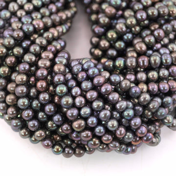 Natural Peacock Colored Beads