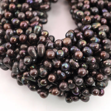Natural peacock oval freshwater pearls