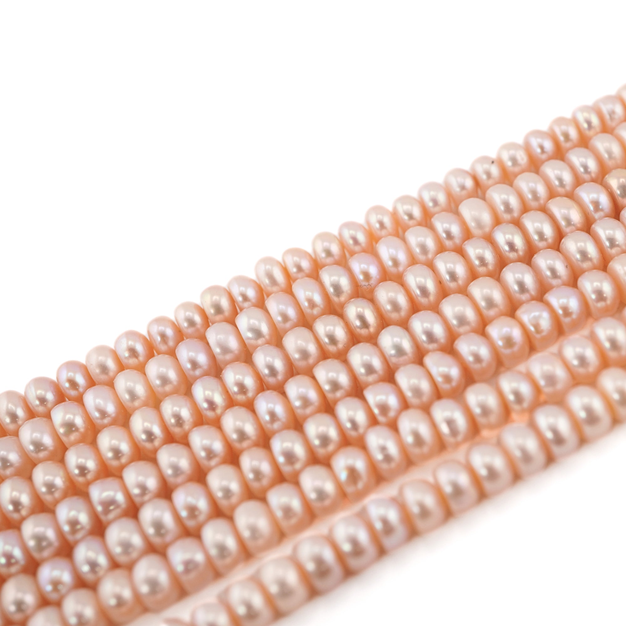 Near Round Peach Freshwater Beads
