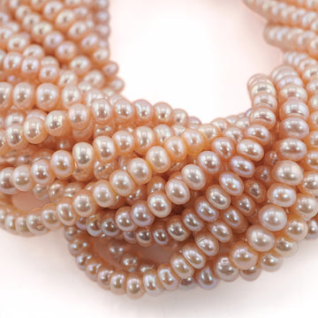Peach Near Round Pearl Beads Wholesale