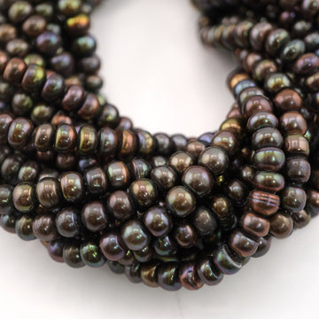 Peacock Button Freshwater Pearl Beads