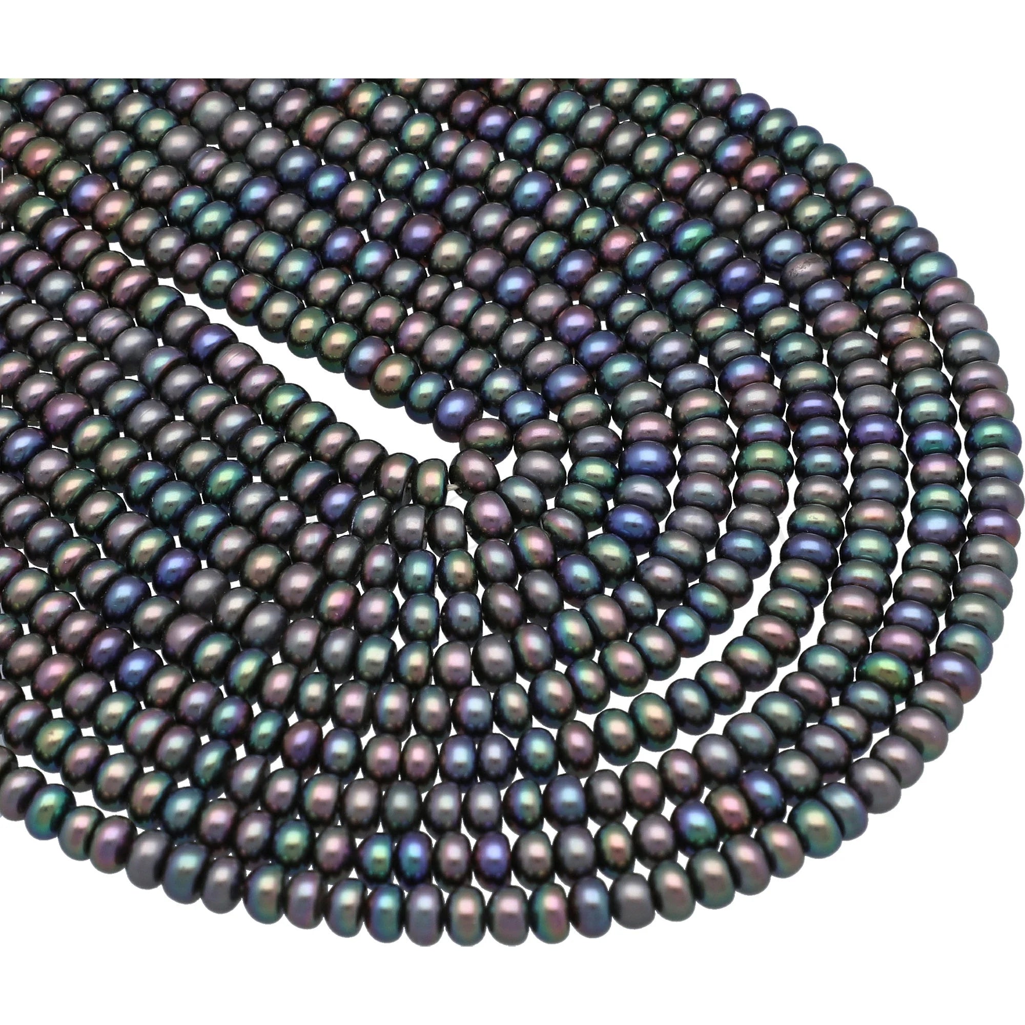 Peacock Button Freshwater Pearl Beads