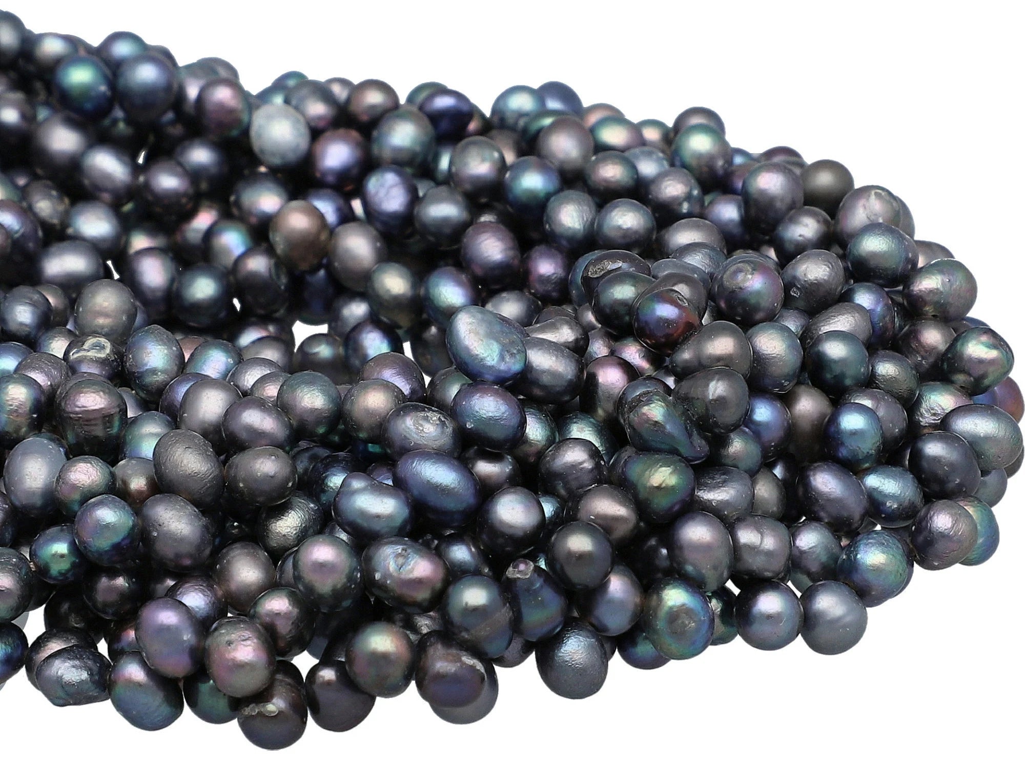 Peacock Color Freshwater Pearl Briolette Beads