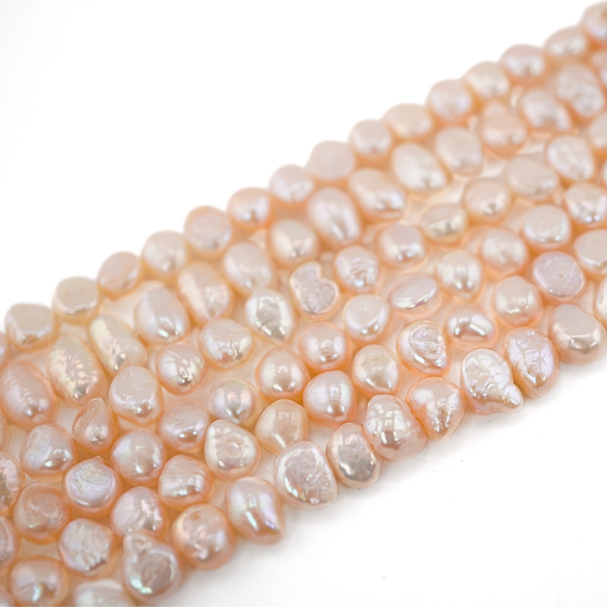 Unique Shape Baroque Pearls in Peach Hue