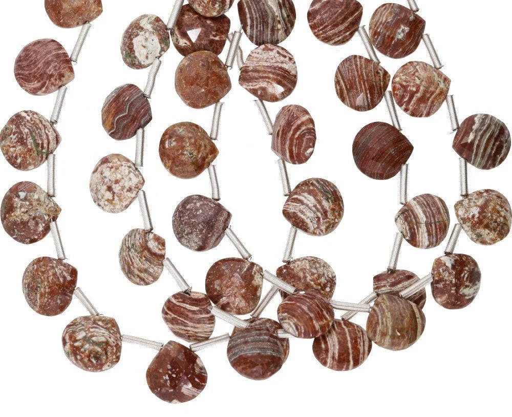 Zebra Jasper Faceted Heart Shape Gemstone Strand Beads