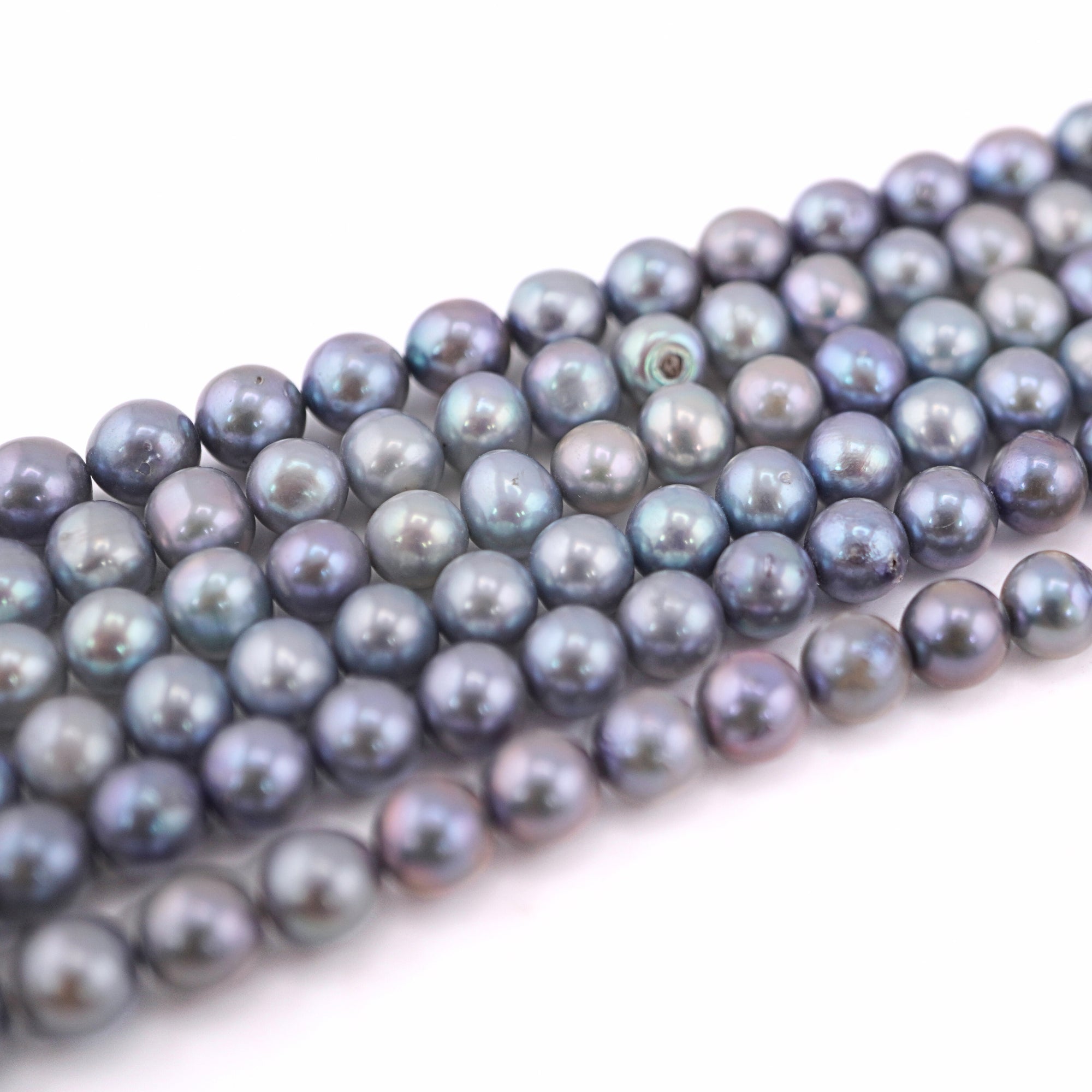 black round freshwater pearls