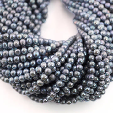 navy blue near round pearls