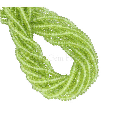 Peridot Faceted Rondelle Beads