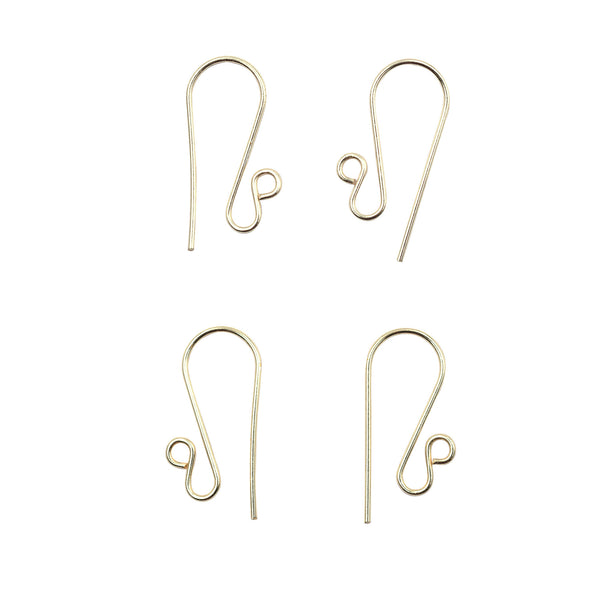 100 Pair 24mm Long Ear Wire Gold Plated Copper