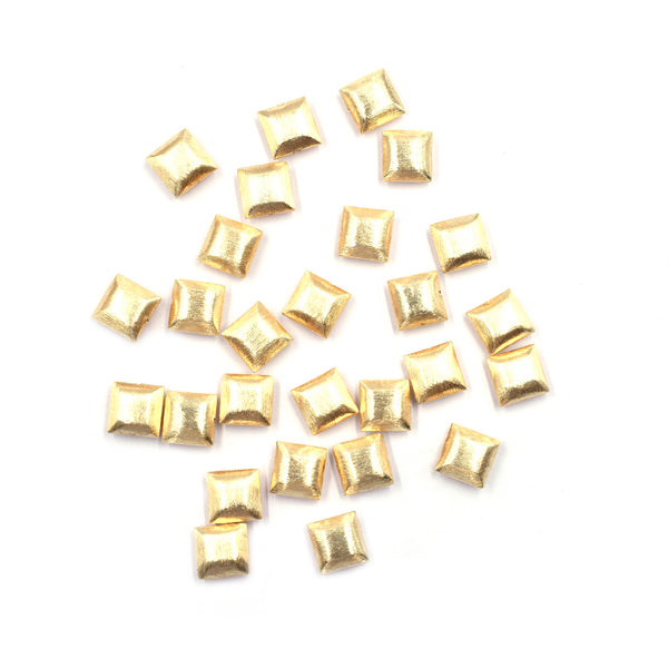 20 Pcs 12mm Cushion Brushed Matte Finish Beads Gold Plated Copper