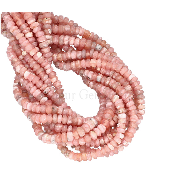Rhodochrosite 4 To 5 MM Faceted Rondelle Shape Beads Strand