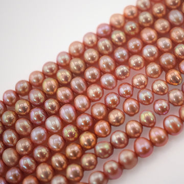 4.5MM peach round freshwater pearls

