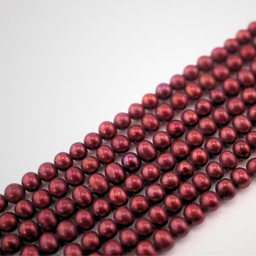 4MM cherry red round pearl beads


