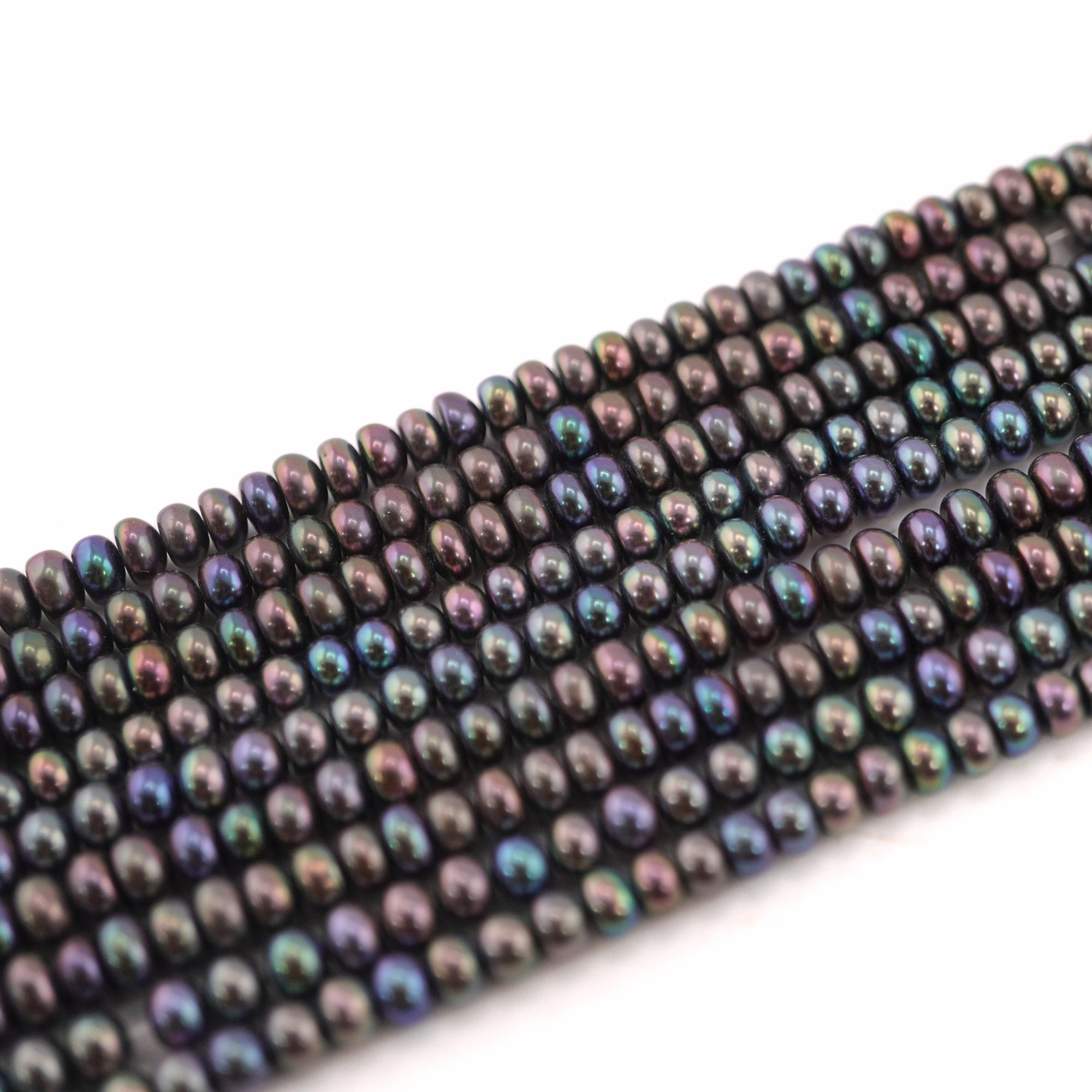 5x4 MM Peacock Button Freshwater Pearl Beads

