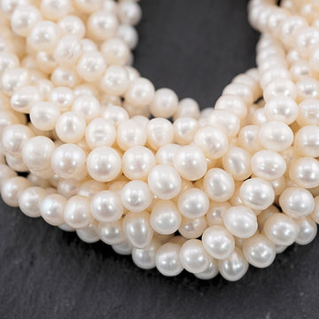  6MM White Potato Freshwater Pearls