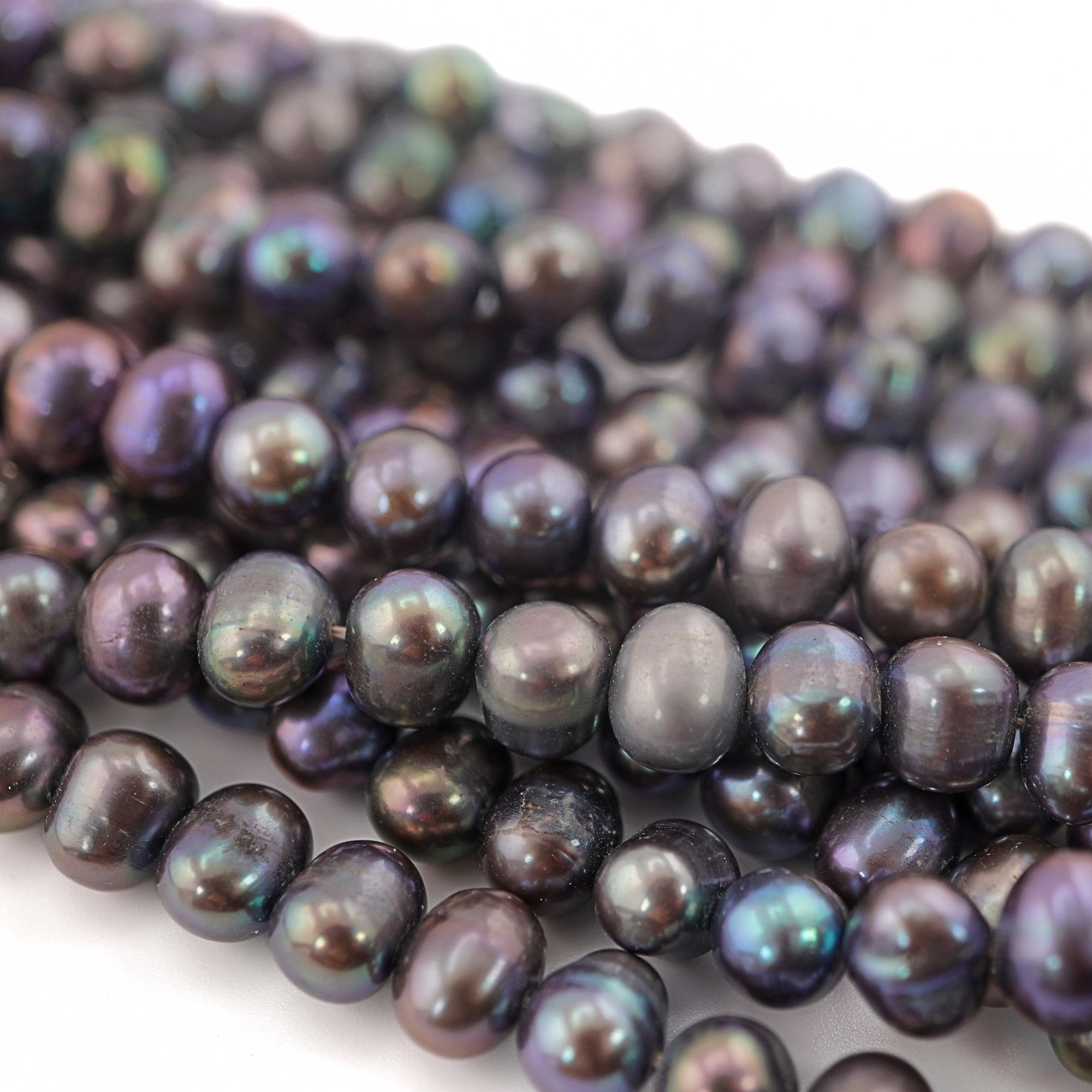 7mm peacock pearl beads strand

