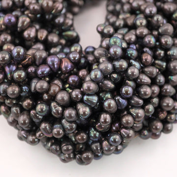 7x6 MM Peacock Oval Freshwater Pearl Beads


