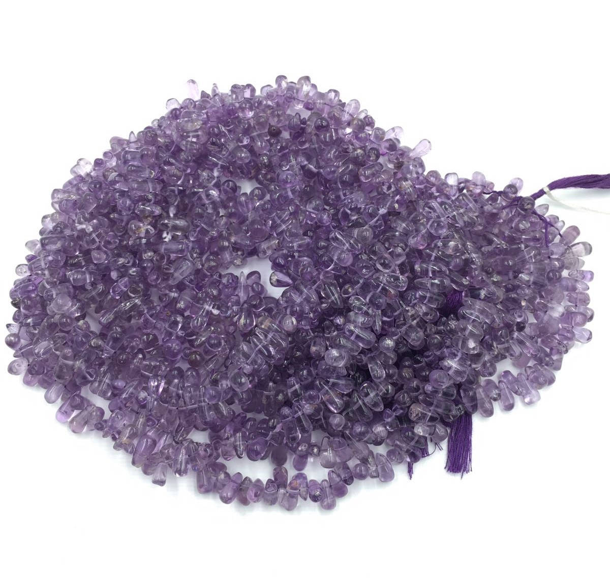 Amethyst Smooth Teardrop Shape Gemstone Strand Beads