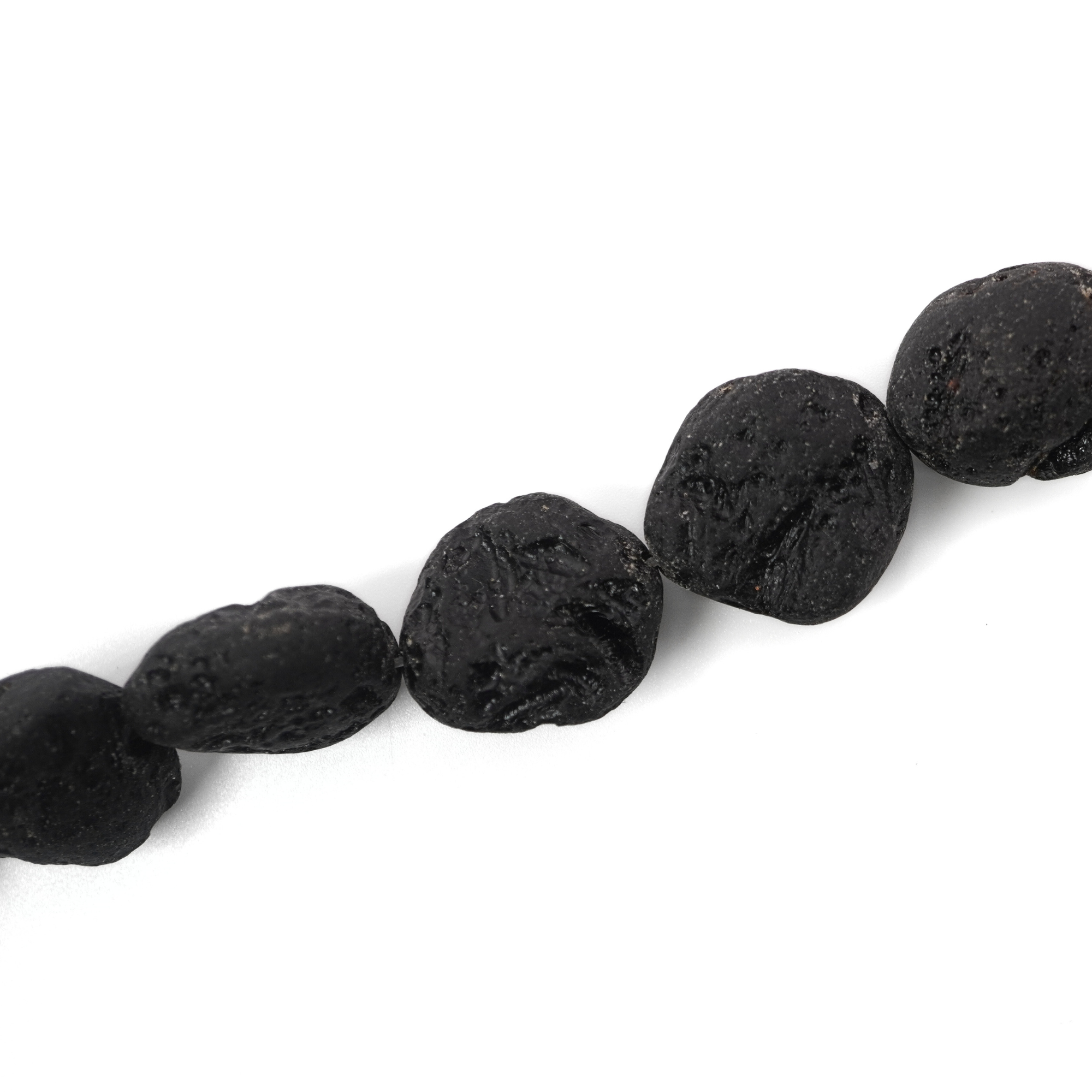 Black Tektite Nugget Shape Loose Gemstone Strand Beads 