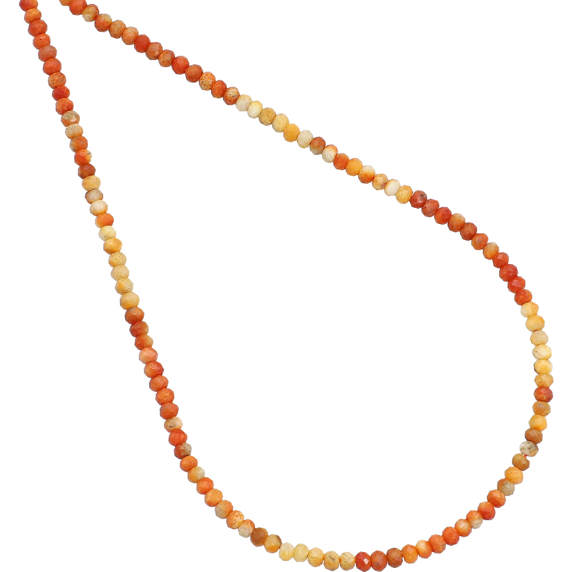 2.5 MM Dyed Coral Faceted Button Beads 15 Inches Strand