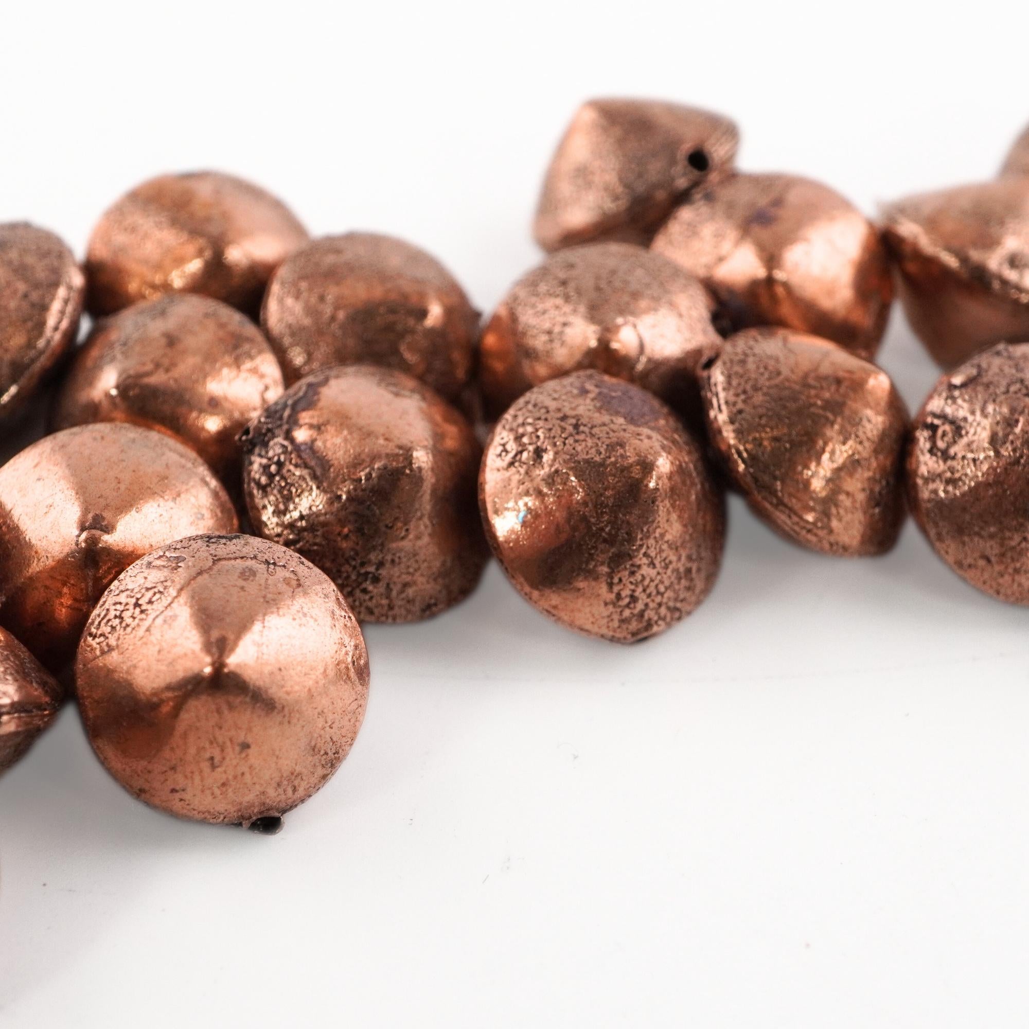Antique Copper Saucer Shape Smooth Bead Saucer Beads For Boho Large Beaded 