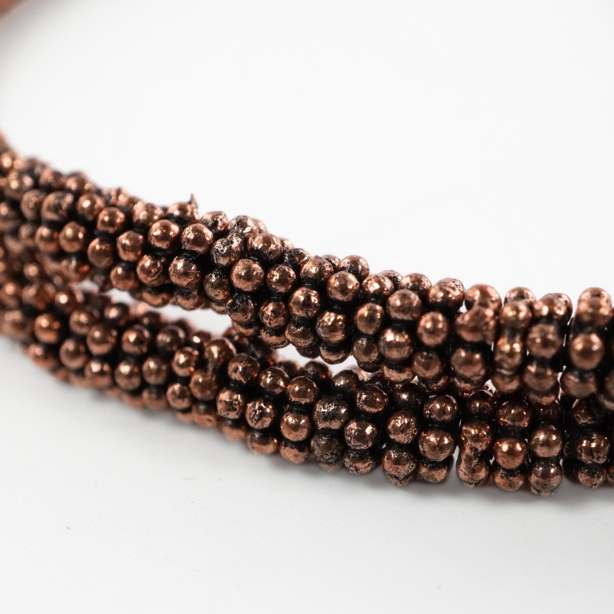 Antique Copper Round Daisy Spacers Bead Real Copper Metal Beads