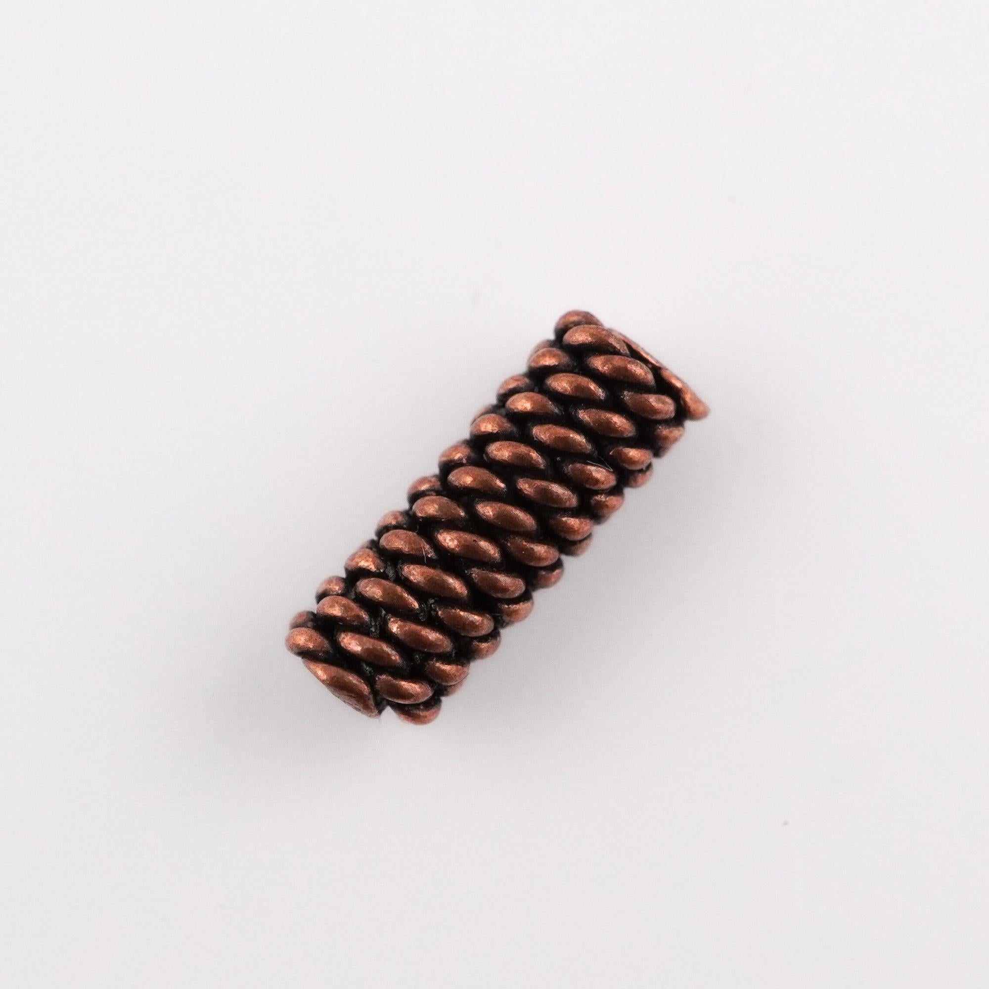 Antique Copper Tube Shape Spacers Bead Real Large Beaded