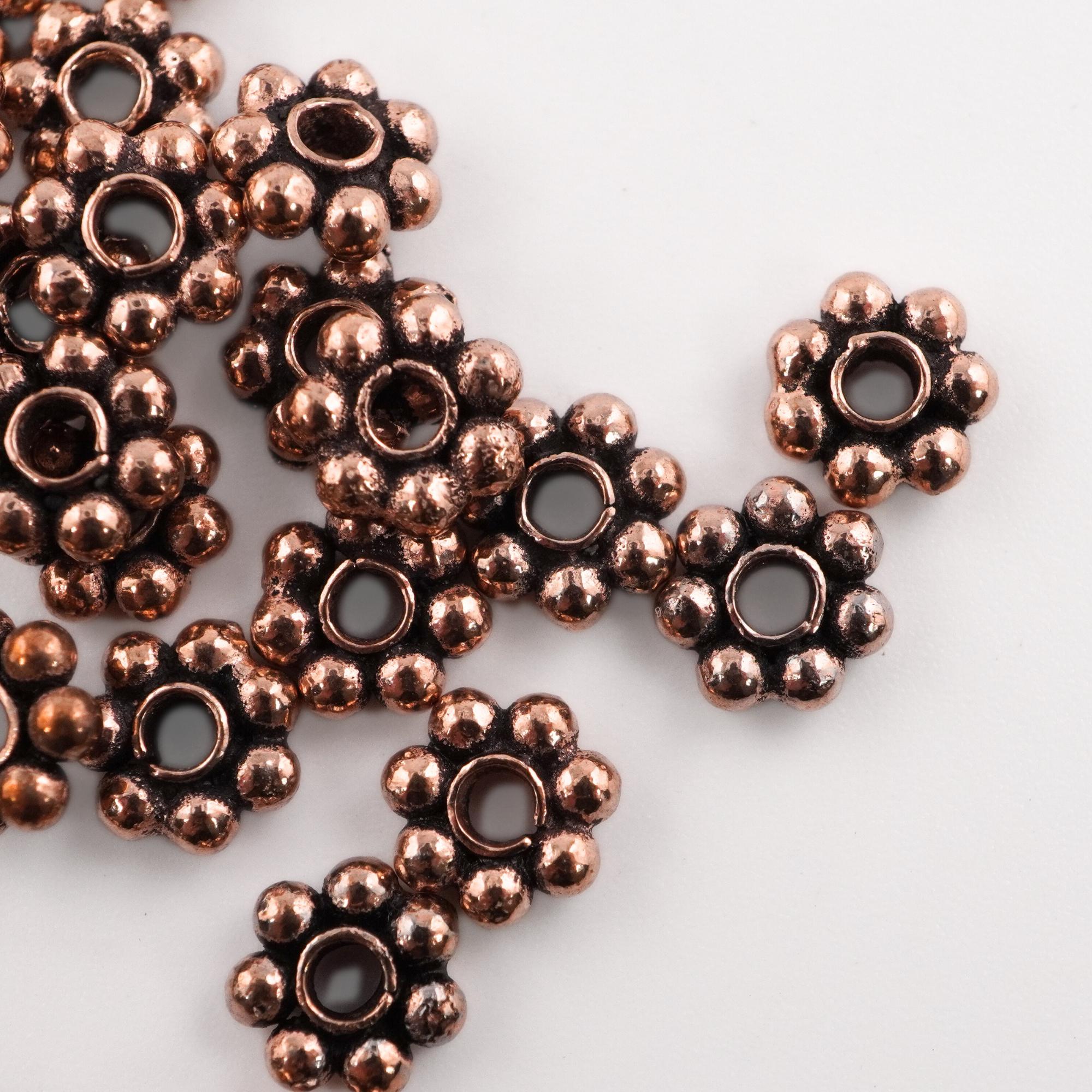 Antique Copper Flower Shape Daisy Spacers Beads