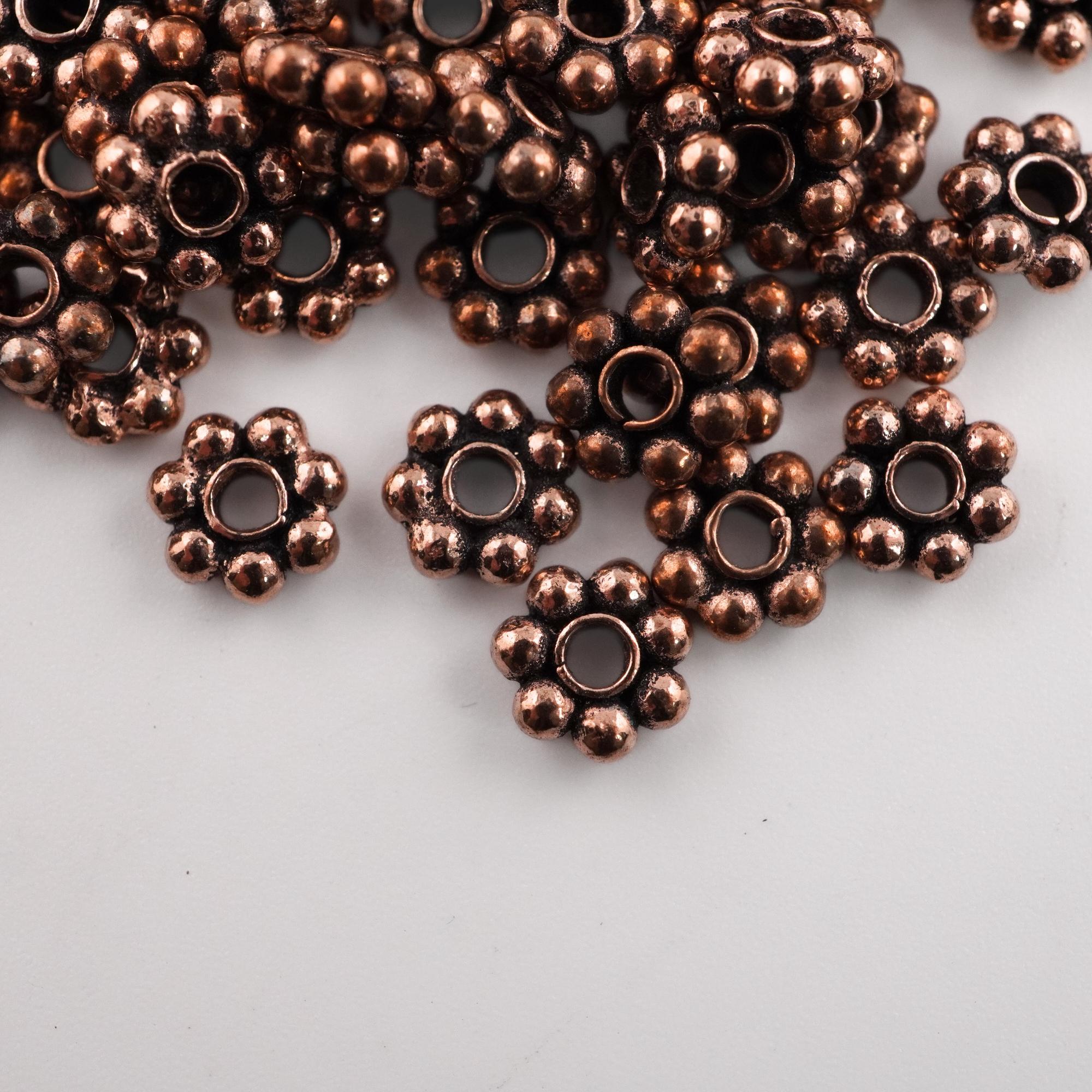 Antique Copper Flower Shape Daisy Spacers Beads