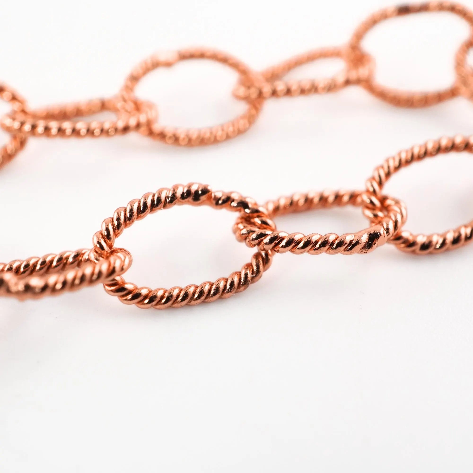 Antique Copper Twisted Oval Cable Link Chain