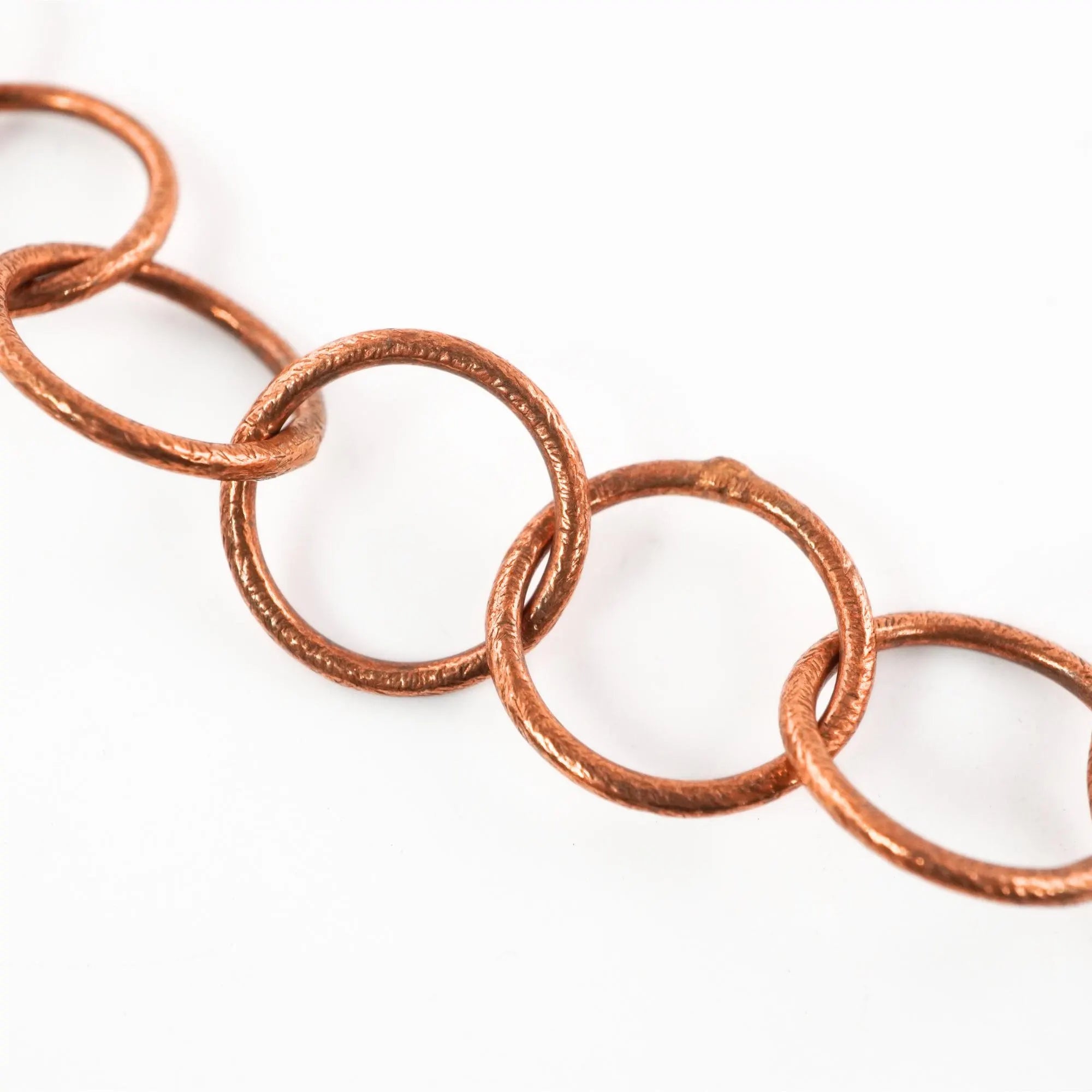 Antique Copper Round Shape Vintage Findings Link Chain Necklace