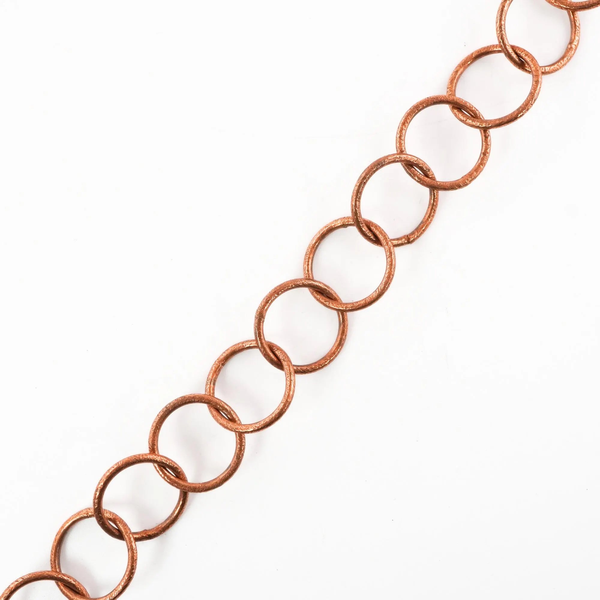 Antique Copper Round Shape Vintage Findings Link Chain Necklace